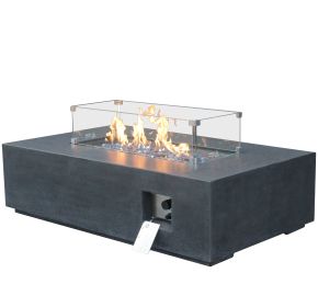 52 Inch Grey Outdoor Concrete Propane Gas Fire Pit