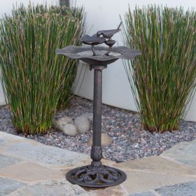 Lancaster Outdoor Aluminum & Iron Top Bronze Bird Bath