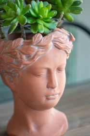 Head Vase Brown Outdoor Patio Planter