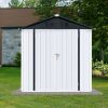Outdoor Storage Shed 4FT x 6FT Apex Roof White-Black