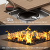 28In Gas Fire Pit Table, 50000 BTU Propane Fire Pit Table with Lid & Lava Rocks, Flame-Out Protection,Wood Grain Black