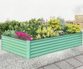 8'x4'x1.5' Green Metal Raised Garden Bed - Outdoor Planter Box For Gardening