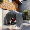 7x12 ft Outdoor Gazebo Portable Storage Shelter Shed with 2 Roll up Zipper Doors & Vents Carport for Motorcycle Waterproof and UV Resistant Anti-Snow