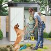 5 x 3Ft Outdoor Brown Storage Tool Shed With Sloped Roof & Lockable Entrance