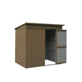 6 x 4 Ft Metal Tool Shed With Lockable Doors For Outdoor Storage