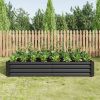 Black Metal Outdoor Raised Planter (6 x 3 x 1 ft)