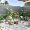 7' L x 3' W x 2.5' H Portable Tunnel Greenhouse For Garden With 4 Zippered Doors & PVC Cover