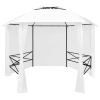 Garden Marquee with Curtains 141.7"x122.8"x104.3" White 0.6 oz/ftÂ²