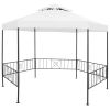 Garden Gazebo 127.2"x108.3"x104.3" White 0.6 oz/ftÂ²