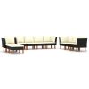 10 Piece Black Rattan Lounge Set With Cushions