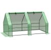 6' x 3' x 3' Portable Tunnel Greenhouse With Large Zipper Doors & Water/UV PE Cover