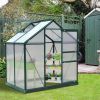 6'L x 4'W x 7'H Portable Walk-In Polycarbonate Garden Greenhouse