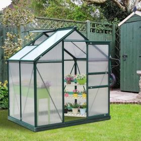 6'L x 4'W x 7'H Portable Walk-In Polycarbonate Garden Greenhouse