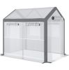 8' L x 6' W x 7' H Outdoor Walk-In Tunnel Greenhouse With Roll-Up Windows