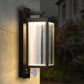 Inowel Outdoor Wall Light With Motion Sensor LED & Clear Glass Shade 22529