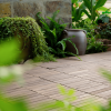 12" x 12" Square Acacia Wood Interlocking Flooring Tiles Striped Pattern Pack of 10 Tiles