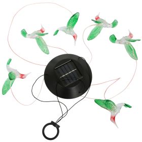 Solar-Powered Hummingbird Wind Chimes 6 LED Color-Changing Lamps For Decor