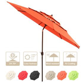 11Ft 3-Tiers Patio Umbrella Orange