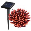 100 Red LED Solar-Powered String Lights