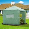 8x8Ft Foldable Greenhouse With Iron Frame & PE Mesh