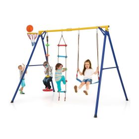 Heavy-Duty 4-in-1 Swing Set For Children Ages 3 To 9 Years