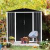 6 x 4 Ft Metal Garden Storage With Double Sliding Doors