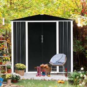 6 x 4 Ft Metal Garden Storage With Double Sliding Doors