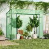 Outdoor Walk-In Greenhouse With PE Cover Metal Frame & Roll-Up Door
