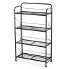 Adjustable 4-Tier Folding Plant Stand With Shelves
