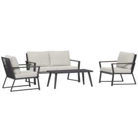 4 Piece Patio Outdoor Furniture Set With Cushions