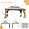 12'x16' Hardtop Outdoor Gazebo With Netting & Curtains