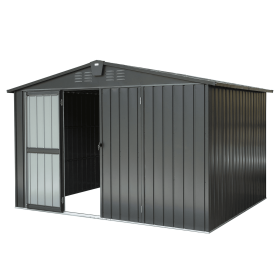 10' x 8' Metal Garden Shed Galvanized Steel