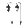 Black Solar LED Coach Lanterns-Pure Garden (Pair of 2)