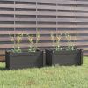 Solid Pine Garden Planters - Set Of 2 (Gray)