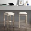 Arnhem Wood Upholstered Bar Stools, Set of 2, Tan