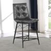 Grey Tufted Counter Height Stools (Set of 2)