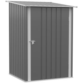 3.3' x 3.4' Galvanized Metal Garden Storage Shed For Outdoor Tools