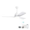 54 Inch White ABS Ceiling Fan 6 Speed Smart Remote Control Dimmable Reversible DC Motor For Living Room