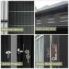 Outdoor Galvanized Metal Storage Lockable Double Door Shed 5.7 x 3Ft