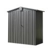 5ft Wx3ft L Garden Metal Lean-To Storage Shed With Lockable Door