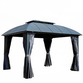 10'x12' Galvanized Steel Double Roof Outdoor Gazebo