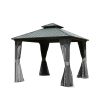 10'x10' Hardtop Roof Gazebo With Curtains and Netting