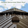 10'x12' Hardtop Galvanized Steel Double Roof Gazebo With Curtains & Netting