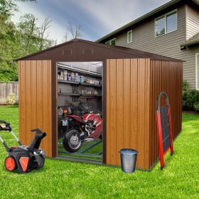 8Ft x 10Ft Metal Outdoor Coffee Storage Shed