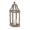 DecMode Beaded Wood Candle Lantern