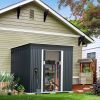 4.2 x 9.1 Ft Dark Gray Metal Tool Shed With Lockable Doors & Vents