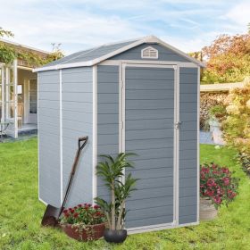 6 x 4 Ft Grey Plastic Outdoor Storage Shed