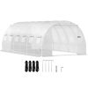 Walk-In Tunnel Greenhouse 20x10x7 Ft With Galvanized Steel Hoops, 3 Top Beams & Diagonal Poles