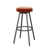 Rust Velvet Bar Stool - Modern Glam Kitchen Island Seating