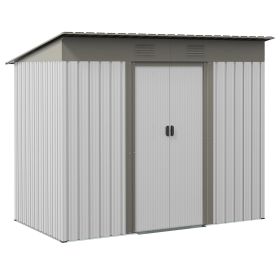 7' x 4' Metal Outdoor Storage Shed With Sliding Doors & Air Vents